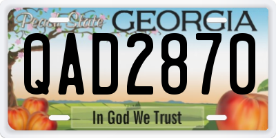 GA license plate QAD2870