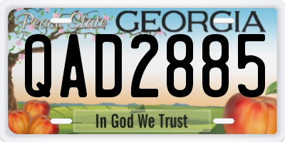 GA license plate QAD2885