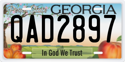 GA license plate QAD2897