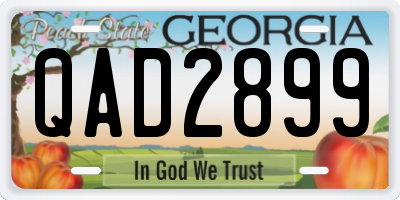 GA license plate QAD2899