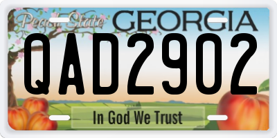 GA license plate QAD2902