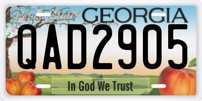GA license plate QAD2905