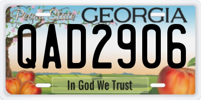 GA license plate QAD2906