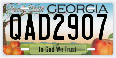 GA license plate QAD2907