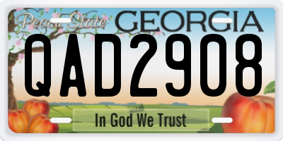 GA license plate QAD2908