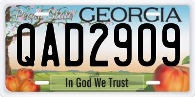 GA license plate QAD2909