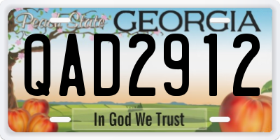 GA license plate QAD2912