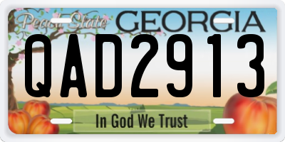 GA license plate QAD2913