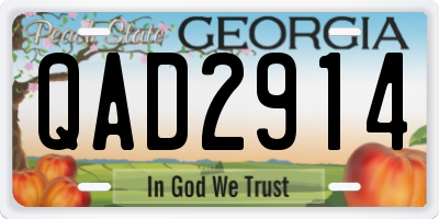 GA license plate QAD2914
