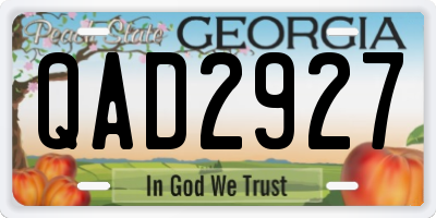GA license plate QAD2927
