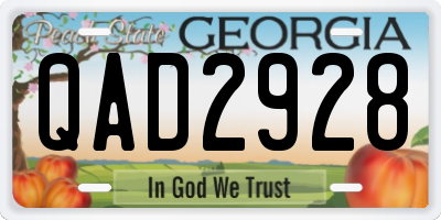 GA license plate QAD2928