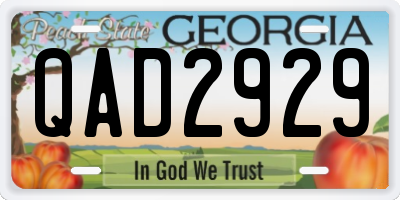GA license plate QAD2929