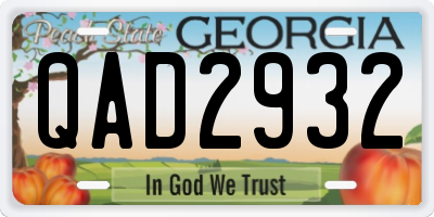 GA license plate QAD2932