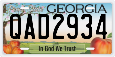GA license plate QAD2934