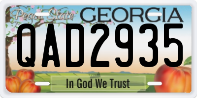 GA license plate QAD2935