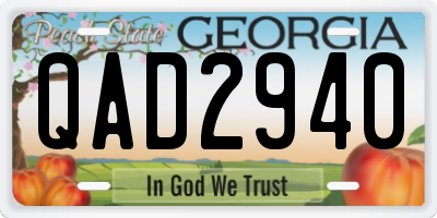 GA license plate QAD2940