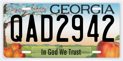 GA license plate QAD2942