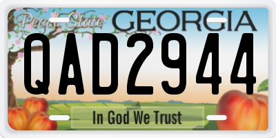 GA license plate QAD2944