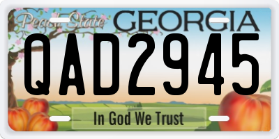 GA license plate QAD2945