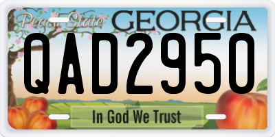 GA license plate QAD2950