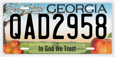GA license plate QAD2958