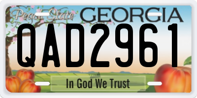 GA license plate QAD2961