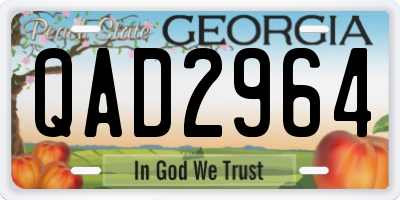 GA license plate QAD2964