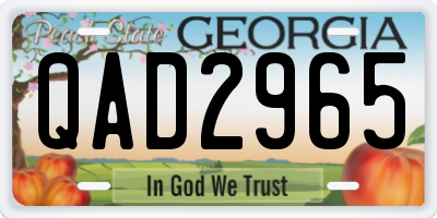 GA license plate QAD2965