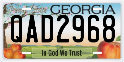 GA license plate QAD2968
