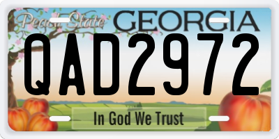 GA license plate QAD2972