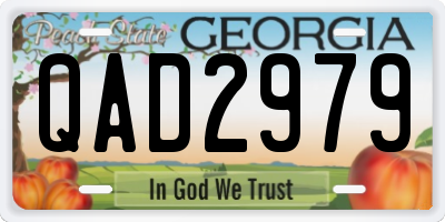GA license plate QAD2979