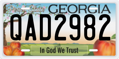GA license plate QAD2982