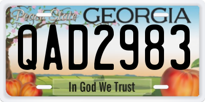 GA license plate QAD2983