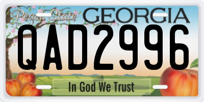 GA license plate QAD2996