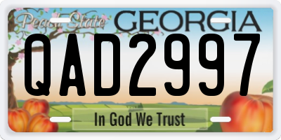 GA license plate QAD2997
