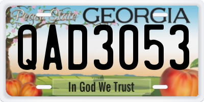 GA license plate QAD3053