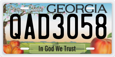 GA license plate QAD3058