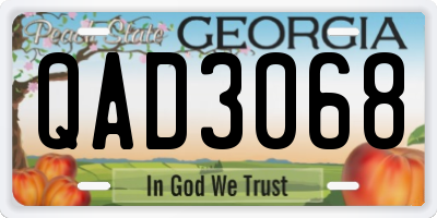 GA license plate QAD3068