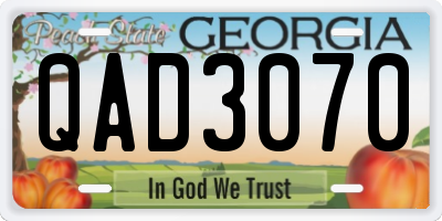 GA license plate QAD3070