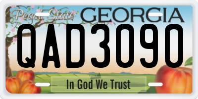 GA license plate QAD3090