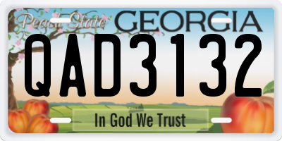 GA license plate QAD3132