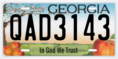 GA license plate QAD3143
