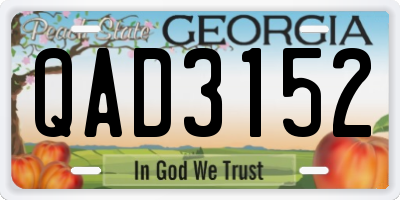 GA license plate QAD3152