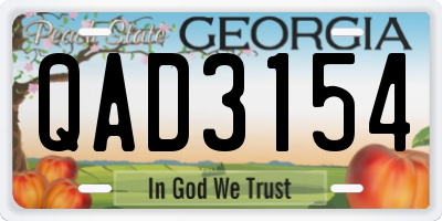 GA license plate QAD3154