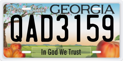 GA license plate QAD3159