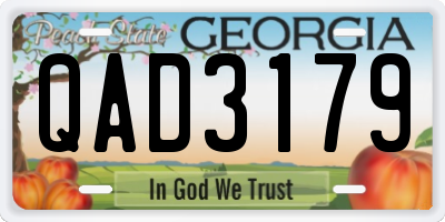 GA license plate QAD3179
