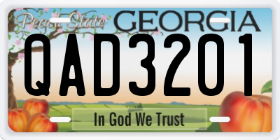 GA license plate QAD3201