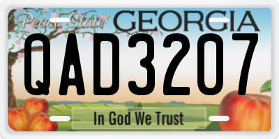 GA license plate QAD3207