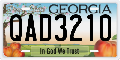 GA license plate QAD3210