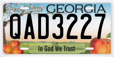 GA license plate QAD3227